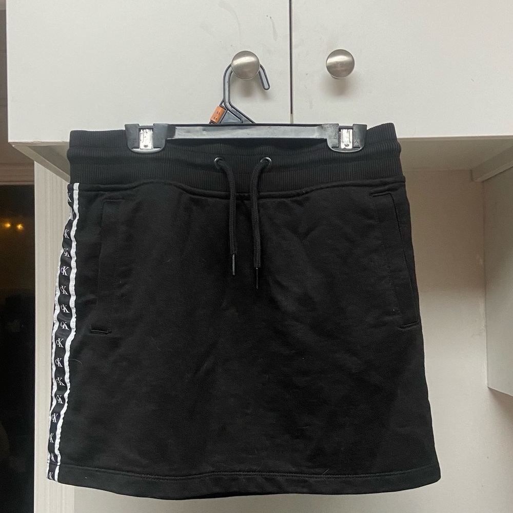 Calvin Klein Black Mini Skirt with White Side Detail